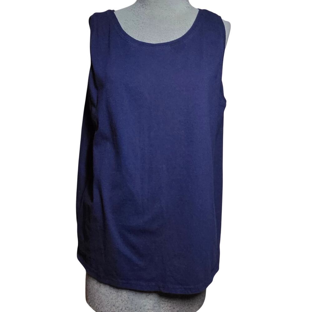 Navy Blue Cotton Sleeveless Tank Size XL